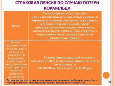 Преимущества при потере кормильца