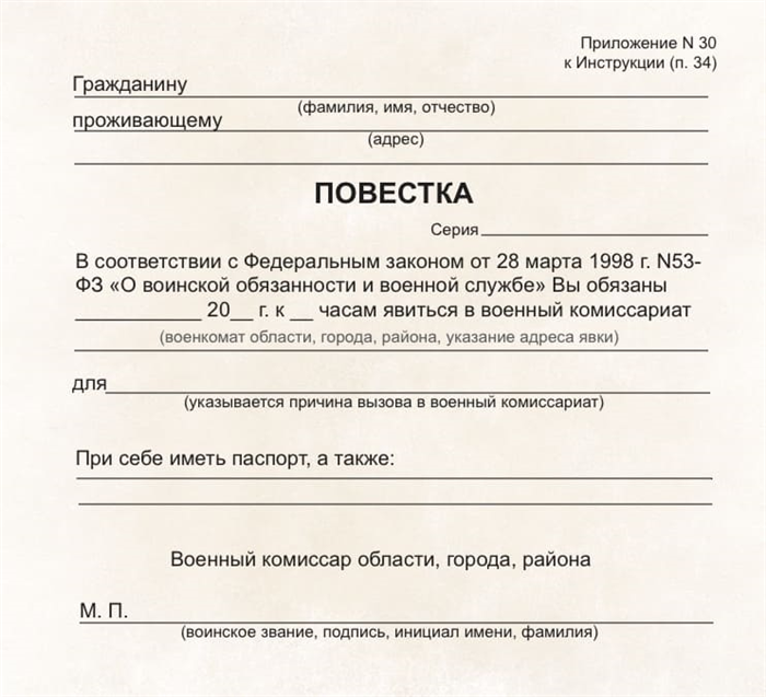Отказ в получении повестки военкомата