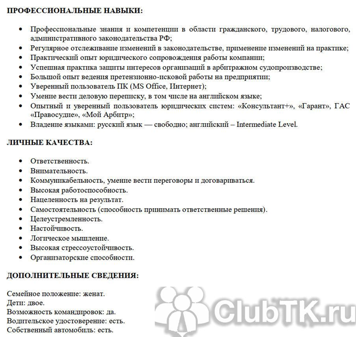 Назвать специализацию и зону ответственности