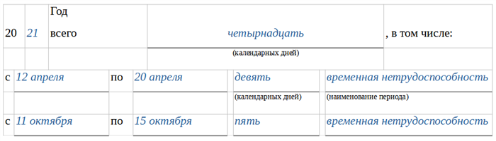 Заявление на выдачу справки об отпуске