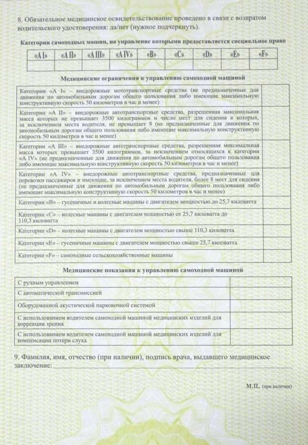 Ограничения на выдачу медицинских справок