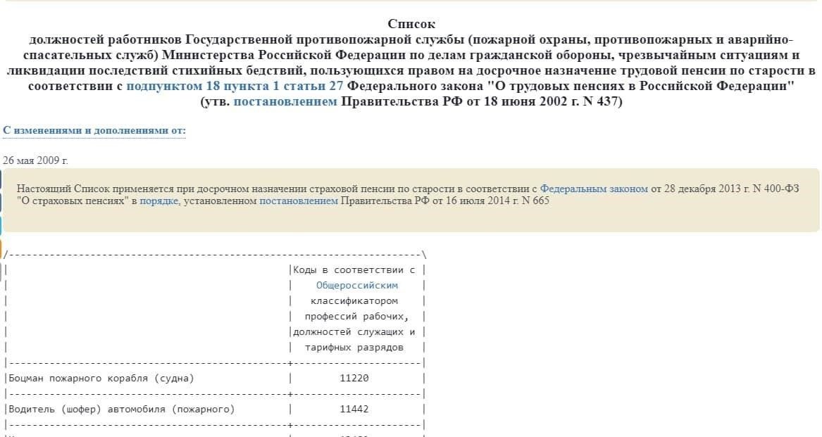 Статья 38: Продолжительность службы и право на пенсию в федеральной противопожарной службе